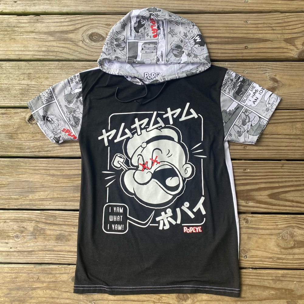 Popeye the Sailor Japanese Manga Hooded T-Shirt